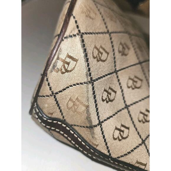 Dooney & Bourke Signature Diamond Jacquard Small Handbag Brown 11x8x5 - Picture 9 of 16